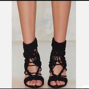 Privileged Crochet Knit Heels Size 7/UK5/EU37.5